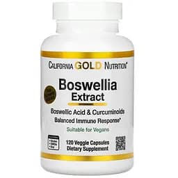 Экстракт босвеллии с куркумой California Gold Nutrition Boswellia Extract 250 мг 120 вегетарианских капсул