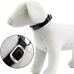 Нашийник для собак Croci LEATHERETTTTTE екошкіра/нейлон 26-34 см (чорний лак)