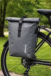 Рюкзак велосумка Bikemate на багажник з дощовиком два в одному 22L сіра sum0028922 - мініатюра 2