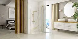 Душові двері Rea Hugo 100 brushed gold REA-K8413 - мініатюра 3