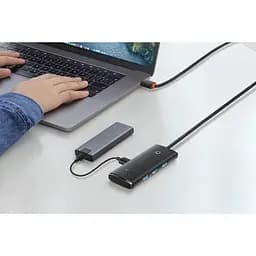 USB-хаб Baseus Lite Series 4-in-1 Hub Adapter Black (WKQX030401) [105720] - мініатюра 7