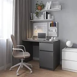 Компьютерный стол Vays R-18 Антрацит, письменный с тумбой справа, без ручек, ЛДСП, 100×60×75 см - для дома и офиса