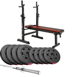 Набір Hop-Sport Premium з лавою HS-1080 та  штангою 39 кг