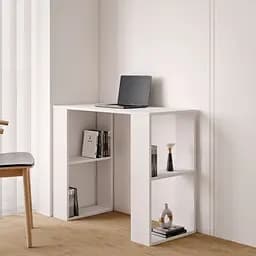 Стіл комп'ютерний письмовий з чотирма поличками з ДСП S-11 Білий