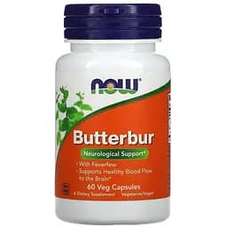 Натуральная добавка NOW Butterbur, 60 вегакапсул