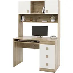 Письмовий стіл з надбудовою Еверест Соната дуб сонома/білий (EVR-2626)