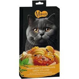 Лакомство кремовое для кошек Mavsy в виде веганского яблочного мармелада с семенами подорожника со шлейфом кошачьей мяты 15 г