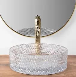 Умивальник Rea Cristal 35,5x35,5 transparentny (REA-U9670), Структурна - мініатюра 3
