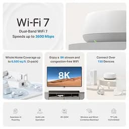 Система WiFi-Mesh Deco BE22 BE3600, 1xGE LAN, 1xGE WAN, 3мод TP-Link teh0017249 - мініатюра 6