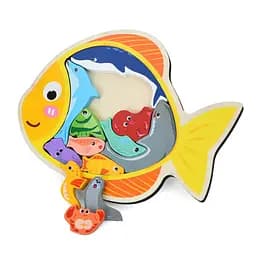 Дитячий дерев'яний пазл-вкладиш "Морські мешканці" Bambi MD 1500-2