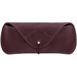 Кожаный чехол для очков BlankNote с клапаном на резинке Бордовый Crazy Horse