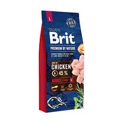 Сухой корм Brit Premium Dog Adult L 15 кг. универсальный корм класса для средних и крупных взрослых собак.