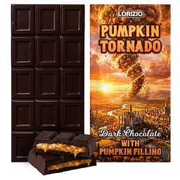 Шоколад чорний Lorizio з гарбузовою начинкою "PUMPKIN TORNADO" 200 г