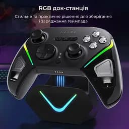 Бездротовий геймпад Ajazz GP100S RGB із зарядною станцією чорний (GP100S-B) - мініатюра 9