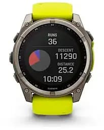 Смарт-годинник Garmin Fenix 8 51mm Solar Sapphire Titanium w. Amp Yellow/Graphite Silicone Band (010-02907-20/21) - мініатюра 2
