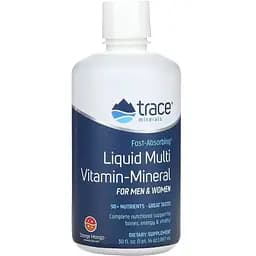 Комплекс мультивітамінів та мінералів Trace Minerals зі смаком апельсина та манго 887 мл