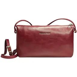 Женский клатч Grande Pelle с ремешком через плечо вишня acs0032213