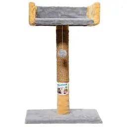 Дряпка Пухнастики з диванчиком сіра з бежевим (Т-1)