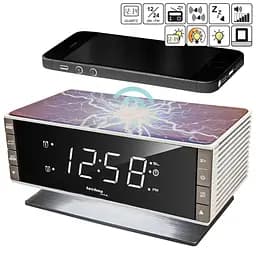 Годинник настільний з радіо Technoline WT487 Wireless Mobile Charging White/Brown (WT487) - мініатюра 5