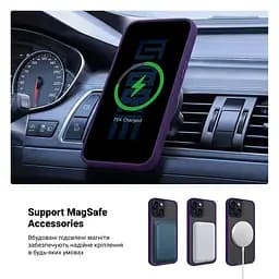 Чехол для Apple iPhone 14, Uniq MagCase, фиолетовый, противоударный, панель-накладка с MagSafe, ударопрочный TPU+PC, с магнитом MagSafe, поддержка полноценной беспроводной зарядки, ArmorStandart (ARM75313) - мініатюра 4