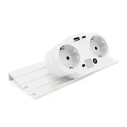 Розетка двійник Voltronic із заземленням HHT609W, USB+Type-C, 4А, зашита від перевантаження, підставка під телефон, White - мініатюра 4