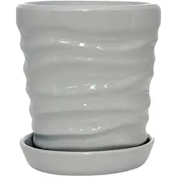 Керамічний горщик Nana Keramiks Дюна 1 л глянець сірий (duna-1-gl-ser)