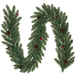 Гирлянда декоративная Black Box Trees Creston Frosted искусственная с декоративными шишками и ягодами 180 см зеленая (8718861153019)