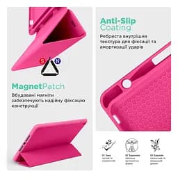 Чохол-книжка для планшета Samsung Galaxy Tab A9+ (SM-X210/X216), Smart Fold Pen, рожевий, 11 дюймів, з екошкіри + TPU, з магнітною застібкою, підставкою, тримачем під стилус, протиударний, з функцією Wake/Sleep, ArmorStandart (ARM74994) - мініатюра 7