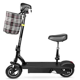 Электросамокат EVOBIKE Reno S10 400W 8Ah черный с сиденьем и корзиной (модель 2025 года)