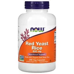 Червоний дріжджовий рис Now Foods Red Yeast Rice 600 мг 240 капсул