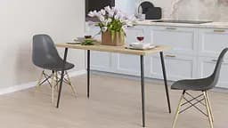 Кухонний стіл Марсель 30 Ferrum-decor 75x120x70 Чорний метал ДСП Дуб Сонома 32 мм (FRD-106690)