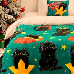 Плед фліс Зірки і котики 150x200 см Love You 9119