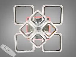 Современная LED люстра с подсветкой, димером, 115W, хром