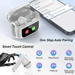 Бездротові навушники, Bluetooth 5.4 Навушники Багатофункціональний сенсорний екран із 5 режимами еквалайзера, 48H - мініатюра 6
