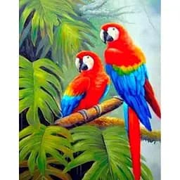 Алмазна вишивка алмазна мозаїка на підрамнику Папуги 40*50 см