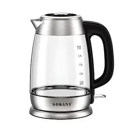 Електрочайник скляний Sokany SK-SH-1069 дисковий 2 л, сталь Sokany SKSH1069