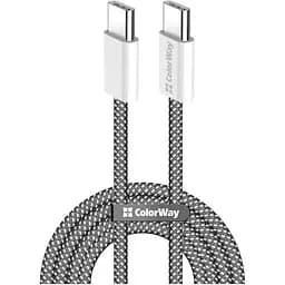 Кабель Type-C - Type-C, 1 м, черный, ColorWay, 240 Вт, 5A, PVC/Aluminum Alloy (CW-CBPDCC069-BK)