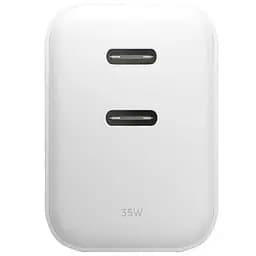 Мережевий зарядний пристрій Native Union Fast GaN Charger PD 35 Вт Dual USB-C Port White (FAST-PD35-WHT-EU)