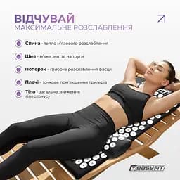 Масажний килимок Easyfit з подушкою (аплікатор Кузнєцова) Чорний з білим (EF-2709-BW) - мініатюра 5