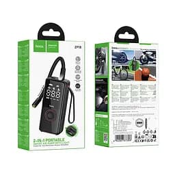 Автомобільний насос HOCO ZP18 Enlighten portable smart air pump Black (6942007673303) - мініатюра 2
