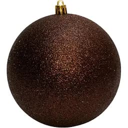 Ялинкова куля Linhai D12 см коричневий гліттер пластик (891381)