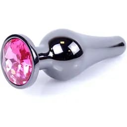 Анальная пробка Boss Of Toys Boss Series - Jewellery Dark Silver Butt Plug Pink, BS6400053, Серебряный / Ярко-розовый