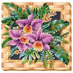 Набор-меди для вышивки бисером "Каттлея" AMB-027 на натуральном холсте.