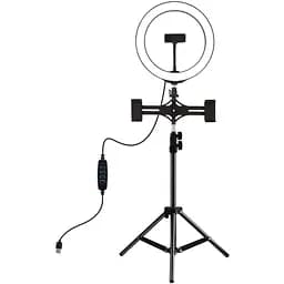 Кільцева USB LED лампа Puluz PKT3053B 10"+ штатив 1.1 м