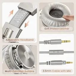 Навушники OneOdio Studio Pro C Bluetooth+3,5мм Silver (Pro C Silver) - мініатюра 5