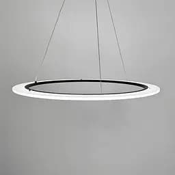 Современная черная люстра подвесная с кольцом Ø 60 см | Ст. MJ305-600 BK | Line F