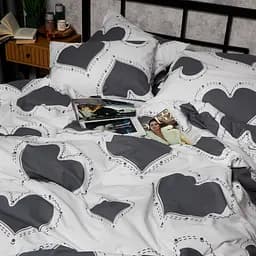 Набір наволочок Moon&Star Бязь Gold Люкс Grey Love 50х70 см 2 шт - мініатюра 3
