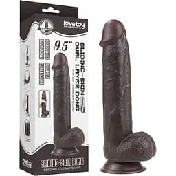 Фаллоимитатор LoveToy Sliding Skin 24 см коричневый