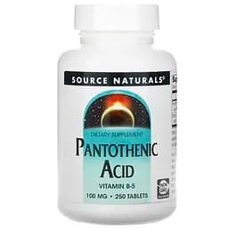 Пантотеновая кислота Source Naturals Pantothenic Acid 100 мг 250 таблеток