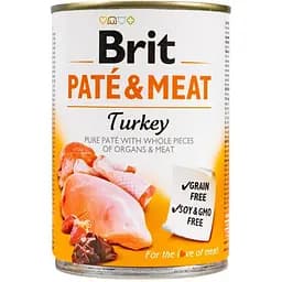Влажный корм Brit Care Pate&Meat для собак с индейкой 400 г